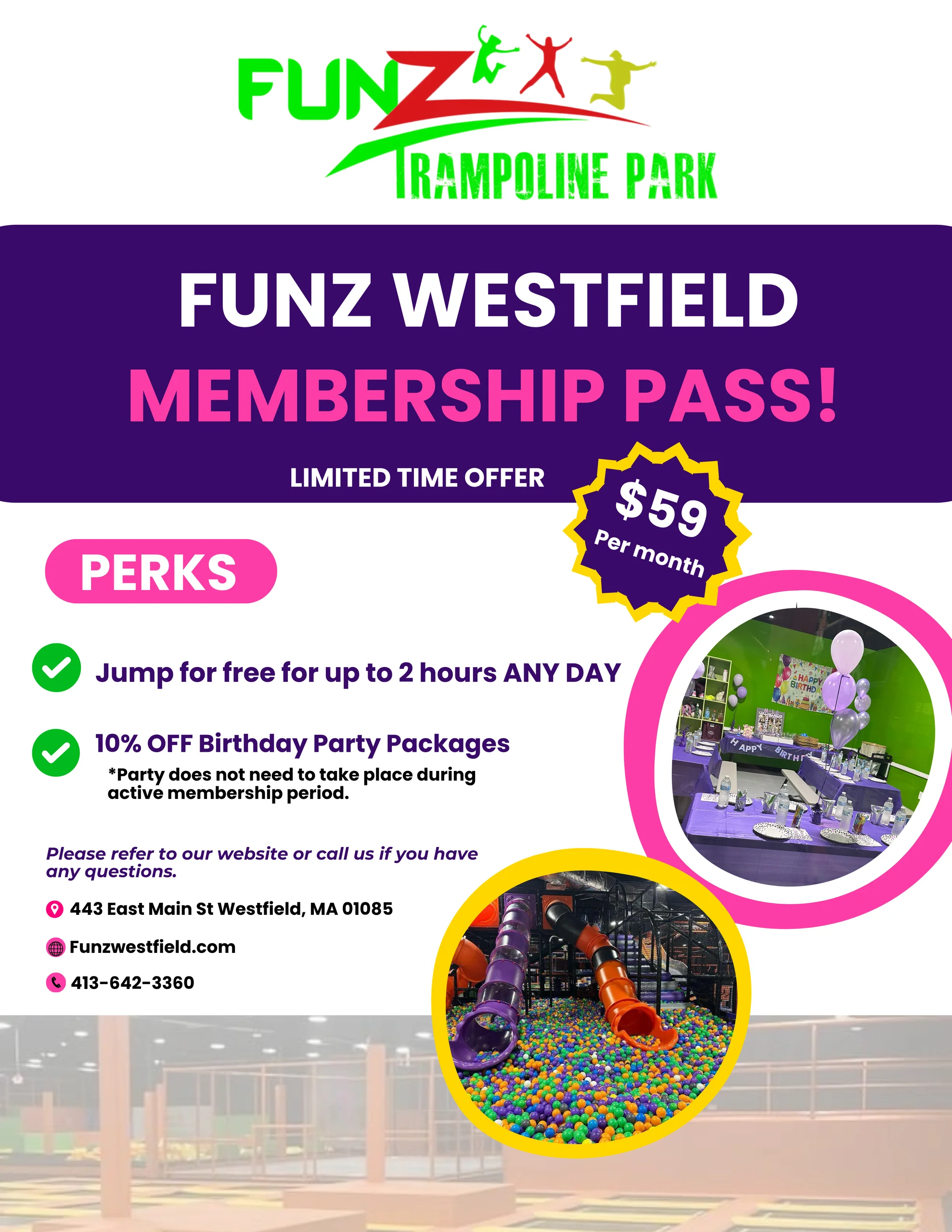 Funz Westfield Membership Pass: $59 per month